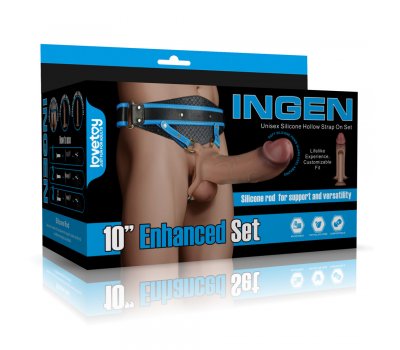 Силиконовый фаллопротез на ремнях Ingen Enhanced Set, телесный, 23,6 см, Ø 6,7 см
