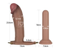 Силиконовый фаллопротез на ремнях Ingen Enhanced Set, телесный, 23,6 см, Ø 6,7 см-foto12