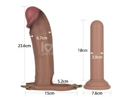 Силиконовый фаллопротез на ремнях Ingen Enhanced Set, телесный, 23,6 см, Ø 6,7 см-foto12