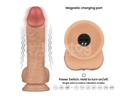 Страпон на ремнях с вибрацией Lovetoy Enhanced, телесный, 22 см, Ø 4,5 см-foto8