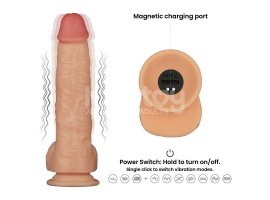 Страпон на ремнях с вибрацией Lovetoy Enhanced, телесный, 23,6 см, Ø 5,1 см-foto2