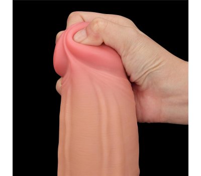 Реалистичный фаллоимитатор на присоске King Sized Sliding Skin Dual Layer Dong, 31 см, Ø 6,2 см