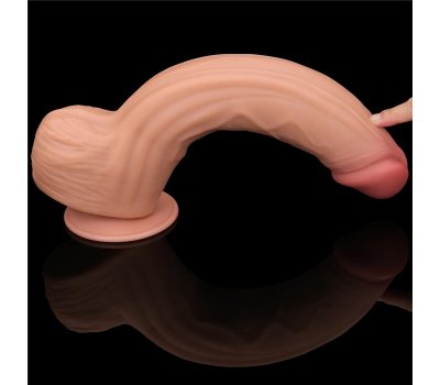 Реалистичный фаллоимитатор на присоске King Sized Sliding Skin Dual Layer Dong, 31 см, Ø 6,2 см