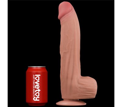 Реалистичный фаллоимитатор на присоске King Sized Sliding Skin Dual Layer Dong, 31 см, Ø 6,2 см