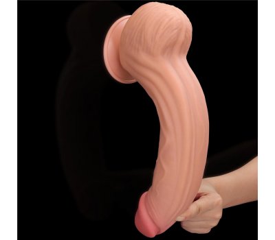 Реалистичный фаллоимитатор на присоске King Sized Sliding Skin Dual Layer Dong, 31 см, Ø 6,2 см