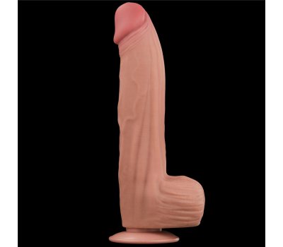 Реалистичный фаллоимитатор на присоске King Sized Sliding Skin Dual Layer Dong, 31 см, Ø 6,2 см