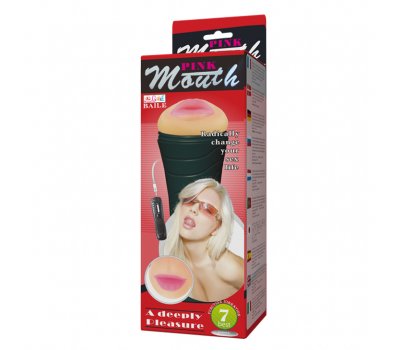 Мастурбатор-ротик в колбе с 7 режимами вибрации Pink Mouth