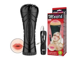 Мастурбатор-ротик в колбе с 7 режимами вибрации Pink Mouth