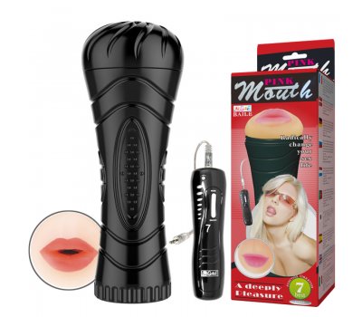 Мастурбатор-ротик в колбе с 7 режимами вибрации Pink Mouth